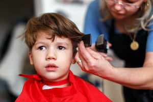 At-home Child haircut 