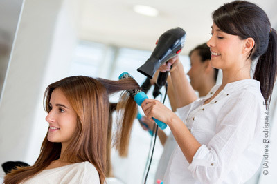 At-home woman hair stylist