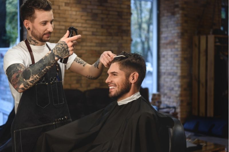 Mobile Barber Working